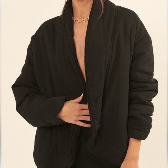 SALE | NEW "Live For the Moment" Solid Black Woven Jacket - Picture 2 of 6